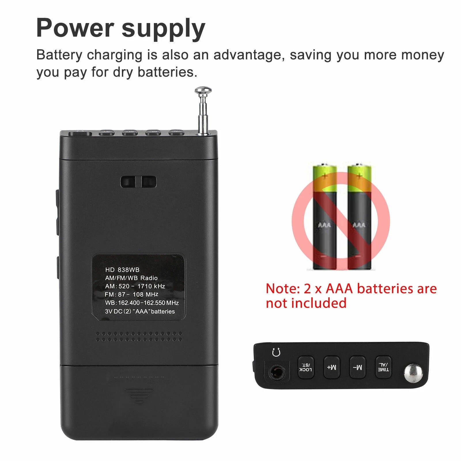 Portable AM FM Pocket Radio | Weather Alerts, Digital Tuning & Compact Design for Emergency Preparedness