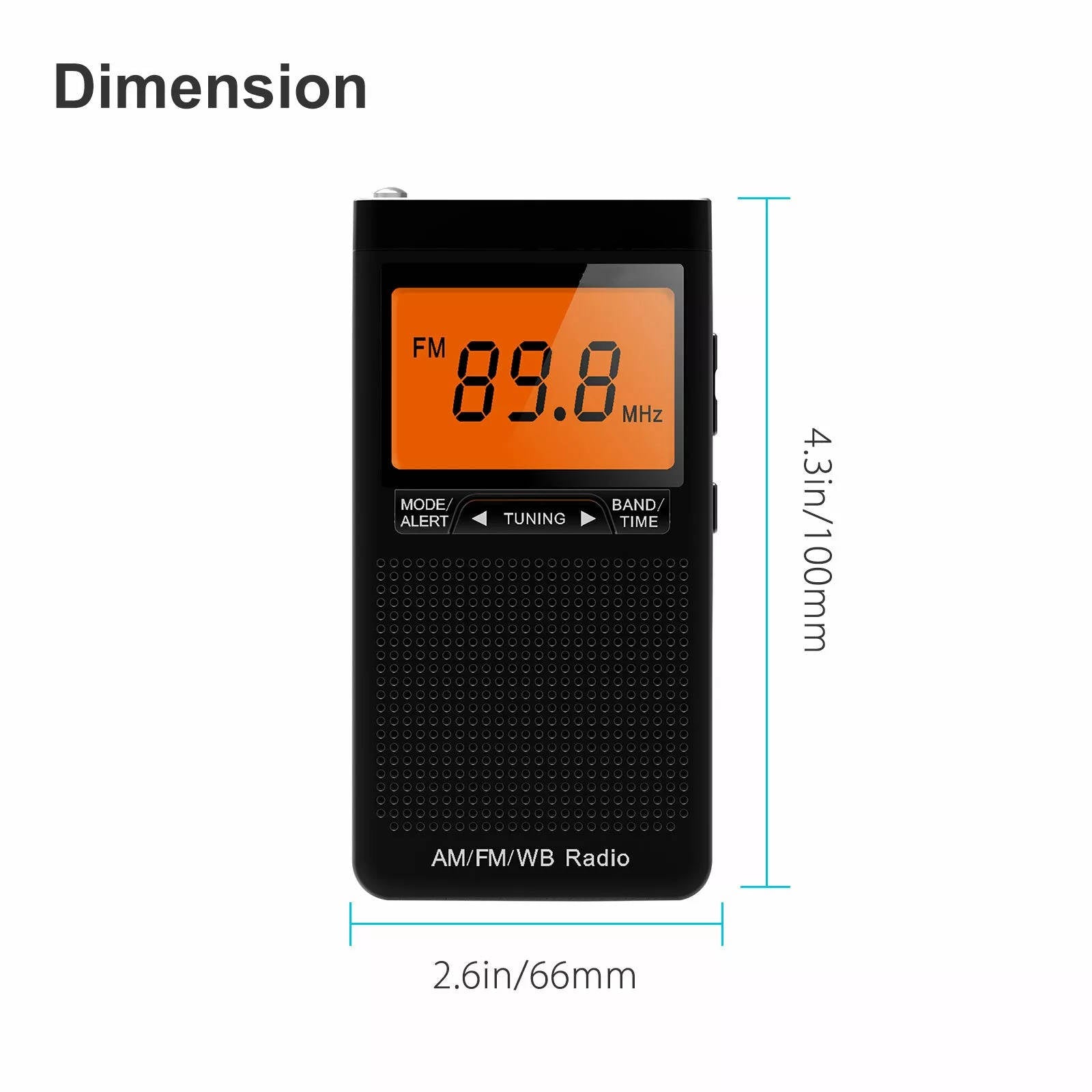 Portable AM FM Pocket Radio | Weather Alerts, Digital Tuning & Compact Design for Emergency Preparedness