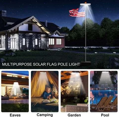 Solar-Powered Flagpole LED Lights – Shine Bright on Your Flag with Solar Efficiency All Night Long