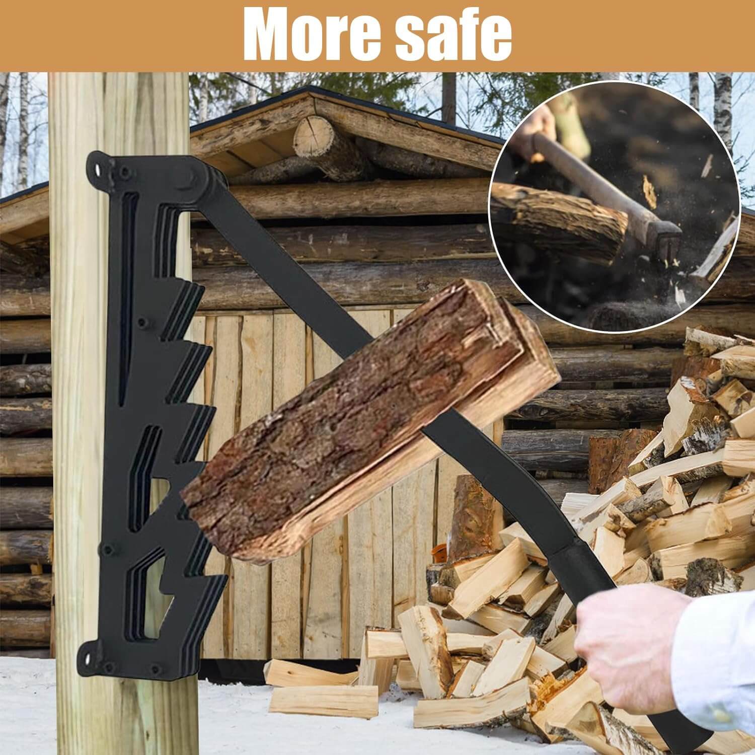 Firewood Kindling Splitter - Wall Mounted Log Splitter Tool for Efficient Kindling Preparation and Firewood Management