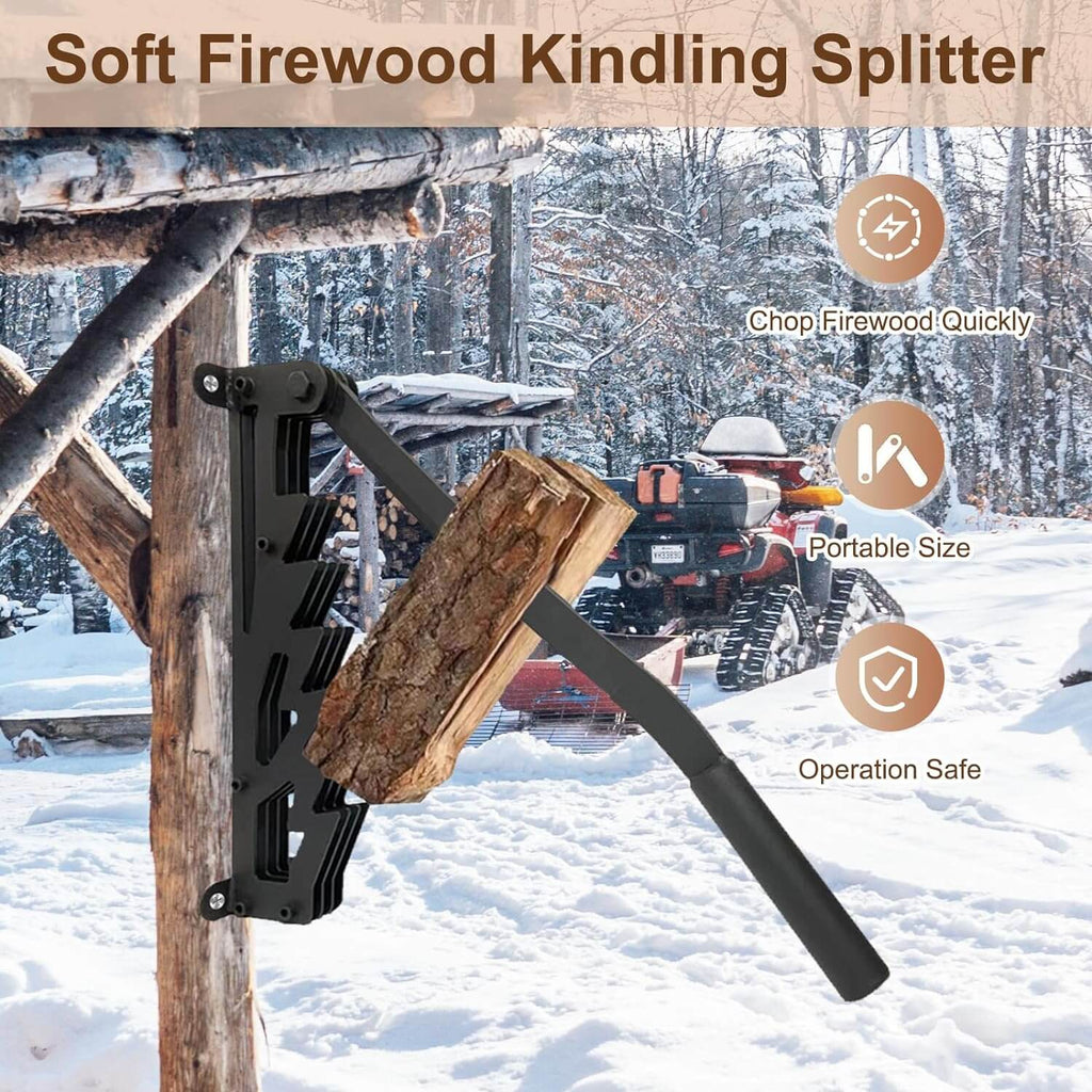 Firewood Kindling Splitter - Wall Mounted Log Splitter Tool for Efficient Kindling Preparation and Firewood Management