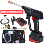 High-Pressure Cordless Washer with 2 Rechargeable Batteries for Outdoor Cleaning and Car Wash