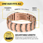 3x Strength Copper Magnetic Bracelet for Men | Adjustable, Waterproof & Ideal for Pain Relief and Improved Circulation