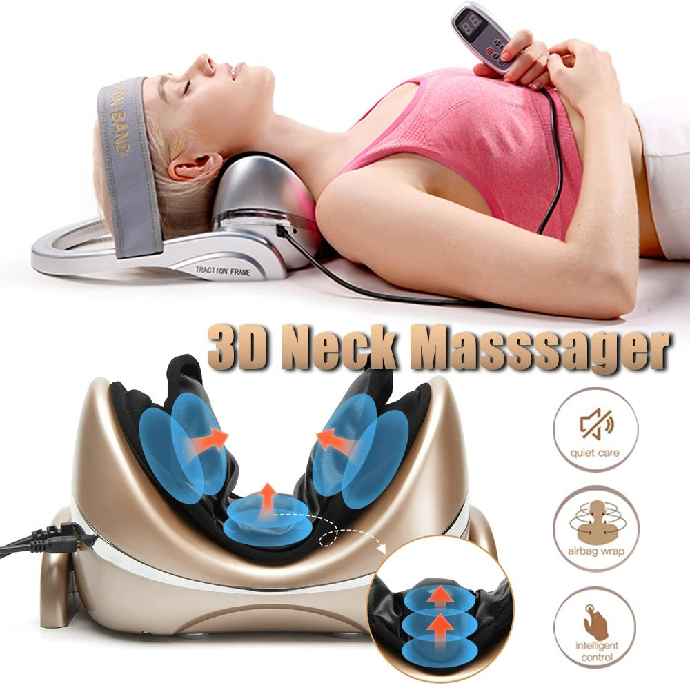 Neck Stretcher Massager - Portable Neck Massager, Electric Kneading Heat for Tension and Pain Relief