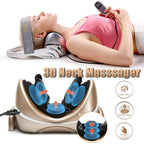 Neck Stretcher Massager - Portable Neck Massager, Electric Kneading Heat for Tension and Pain Relief