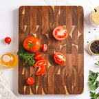 Professional End Grain Acacia Chopping Block | Self-Healing Heavy-Duty Butcher Block with Knife-Friendly Surface and Side Handles