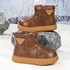 Kids’ Minimalist Waterproof Snow Boots | Ultra-Warm Thermal Plush Lining with Easy-Zip Closure and Anti-Slip EVA Sole