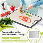 Titanium Cutting Board with Juice Grooves | Non-Absorbent Dual-Sided Surface, Odor-Free and Dishwasher Safe for Professional Hygiene