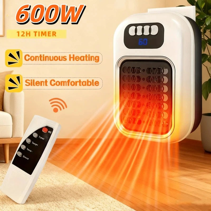 Portable Office Wall Heater | Space-Saving Silent Ceramic Heat with Remote Control and Intelligent Desktop Climate Control
