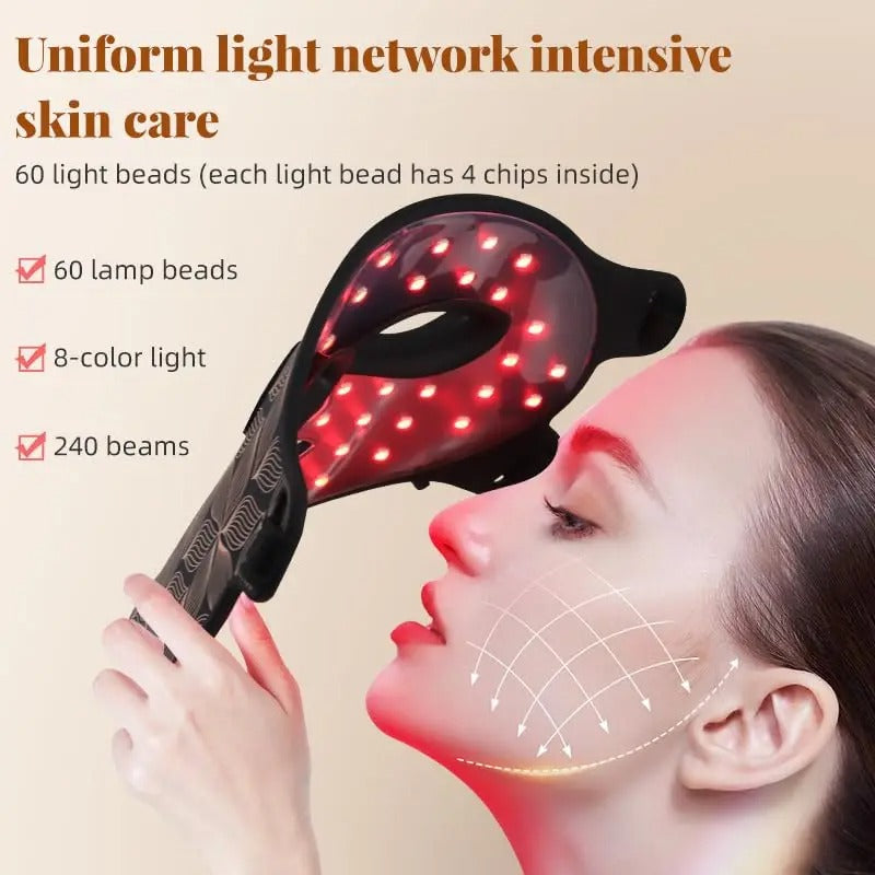 Infrared LED Facial Mask | Premium Light Therapy Device for Skin Rejuvenation | Laser Light Treatment Mask