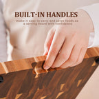 Professional End Grain Acacia Chopping Block | Self-Healing Heavy-Duty Butcher Block with Knife-Friendly Surface and Side Handles