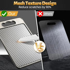 Dual-Sided Stainless Steel Cutting Board | Anti-Scratch Mesh Surface with Odor-Resistant Steel and Eco-Friendly Wheat Straw