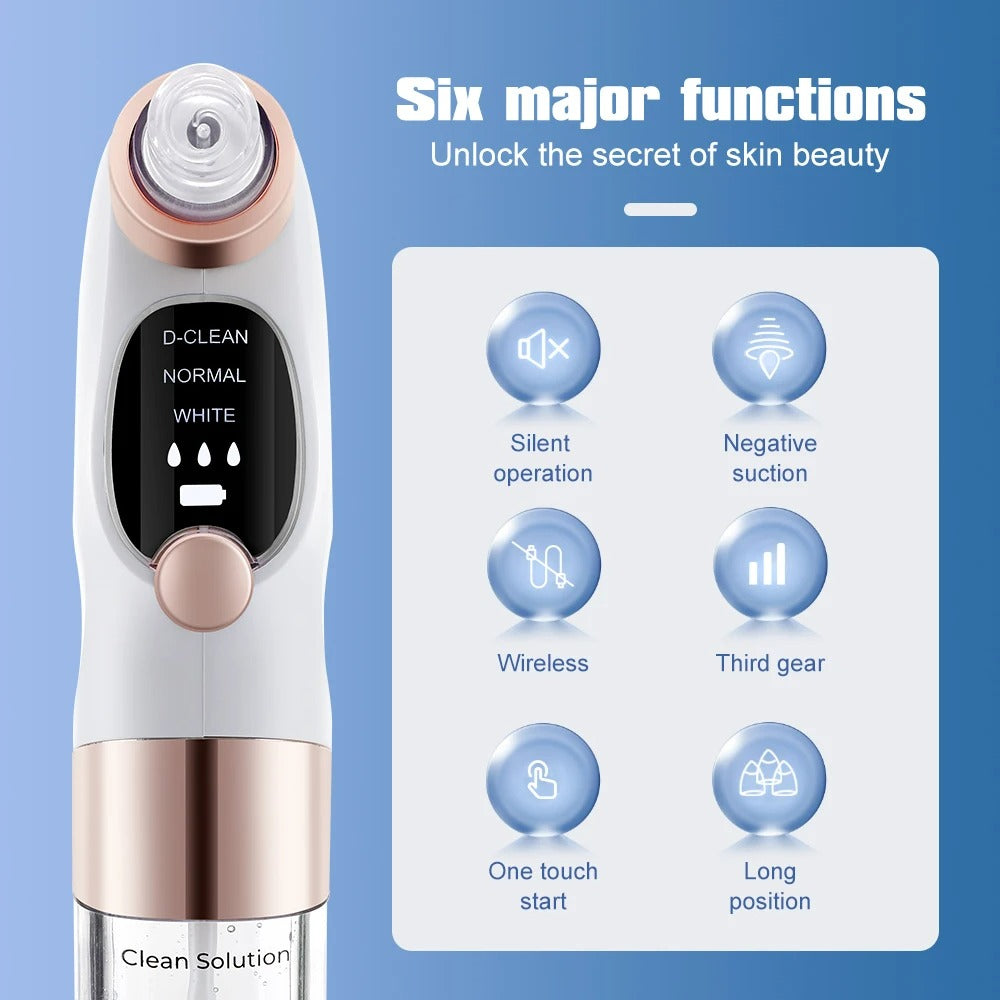 Facial Cleaner Blackhead Remover, Suction Pore Cleaner - Portable Hand Vacuum Blackhead Extractor & Facial Spot Acne Remover