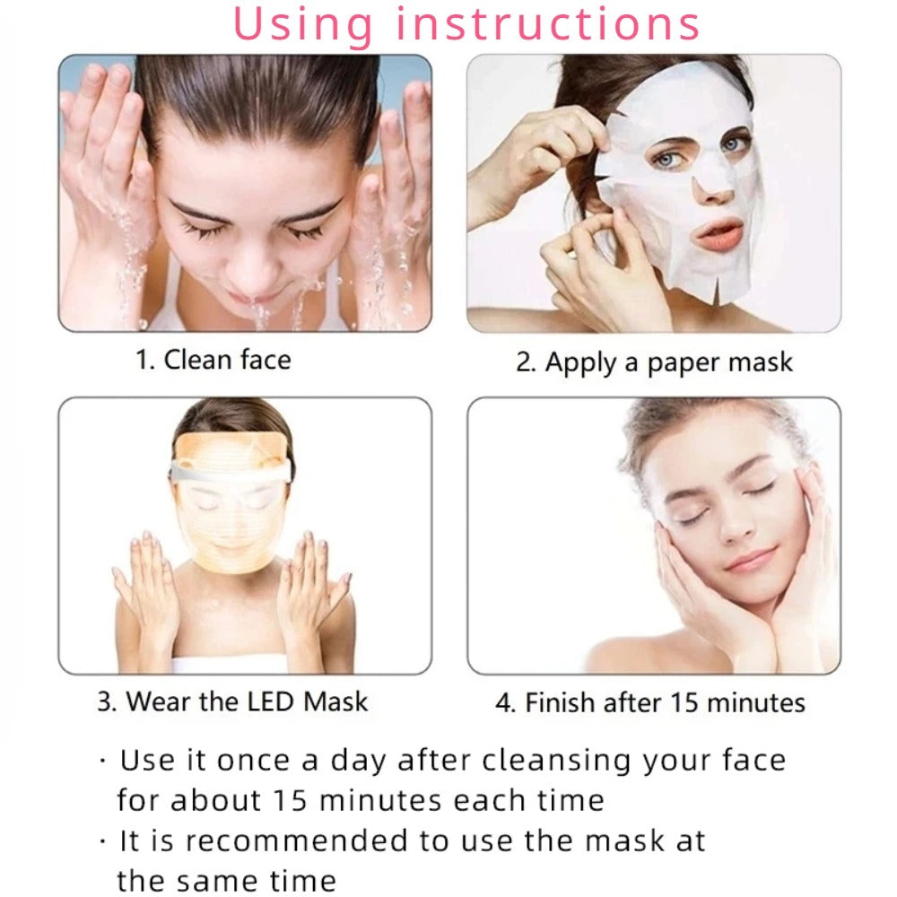 Flexible Silicone LED Therapy Mask | Super-Light Full-Face Rejuvenation | 216-LED Photon System
