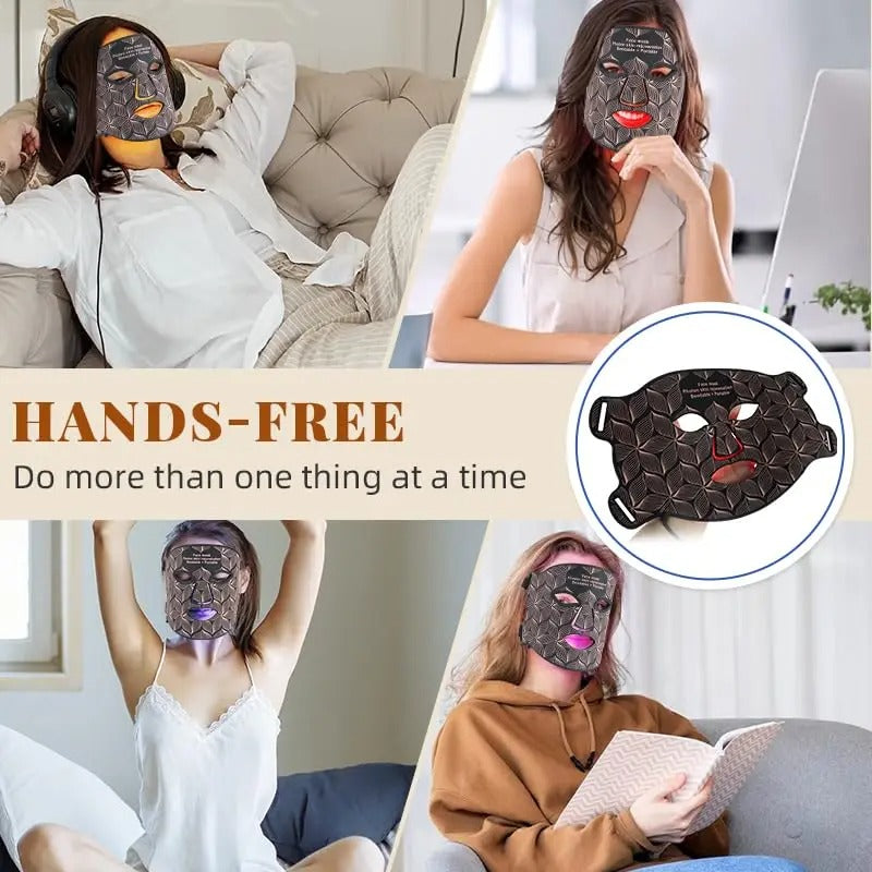 Infrared LED Facial Mask | Premium Light Therapy Device for Skin Rejuvenation | Laser Light Treatment Mask