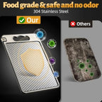 Dual-Sided Stainless Steel Cutting Board | Anti-Scratch Mesh Surface with Odor-Resistant Steel and Eco-Friendly Wheat Straw