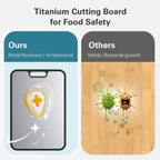Titanium Cutting Board with Juice Grooves | Non-Absorbent Dual-Sided Surface, Odor-Free and Dishwasher Safe for Professional Hygiene