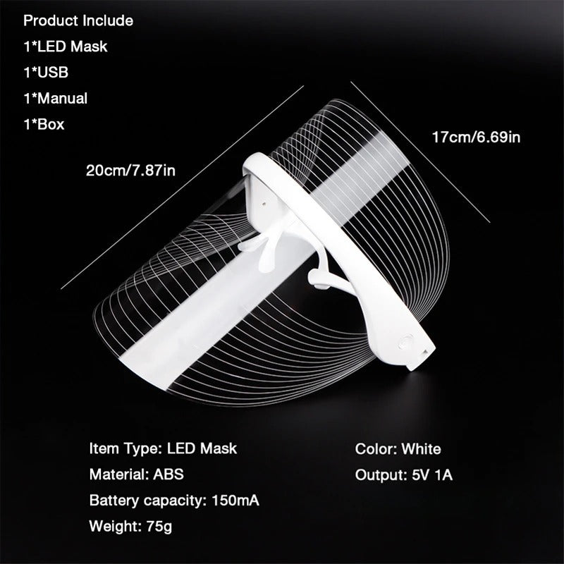Flexible Silicone LED Therapy Mask | Super-Light Full-Face Rejuvenation | 216-LED Photon System