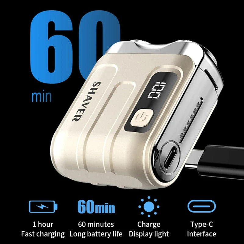 Pocket Electric Shaver - Cordless & Compact, Powerful & Rechargeable, Perfect for Travel