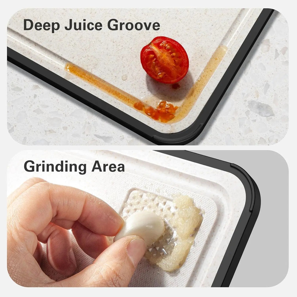 Titanium Cutting Board with Juice Grooves | Non-Absorbent Dual-Sided Surface, Odor-Free and Dishwasher Safe for Professional Hygiene