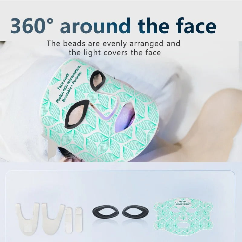 Infrared LED Facial Mask | Premium Light Therapy Device for Skin Rejuvenation | Laser Light Treatment Mask