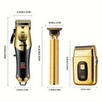 Professional Cordless Hair Clippers for Men – Precision Trimmer & Grooming Kit for Barbers & Home Use, Sharp Blades, Rechargeable & Zero-Gap Lineup Trimmer