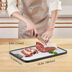 Titanium Cutting Board with Juice Grooves | Non-Absorbent Dual-Sided Surface, Odor-Free and Dishwasher Safe for Professional Hygiene