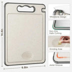 Dual-Sided Stainless Steel Cutting Board | Anti-Scratch Mesh Surface with Odor-Resistant Steel and Eco-Friendly Wheat Straw