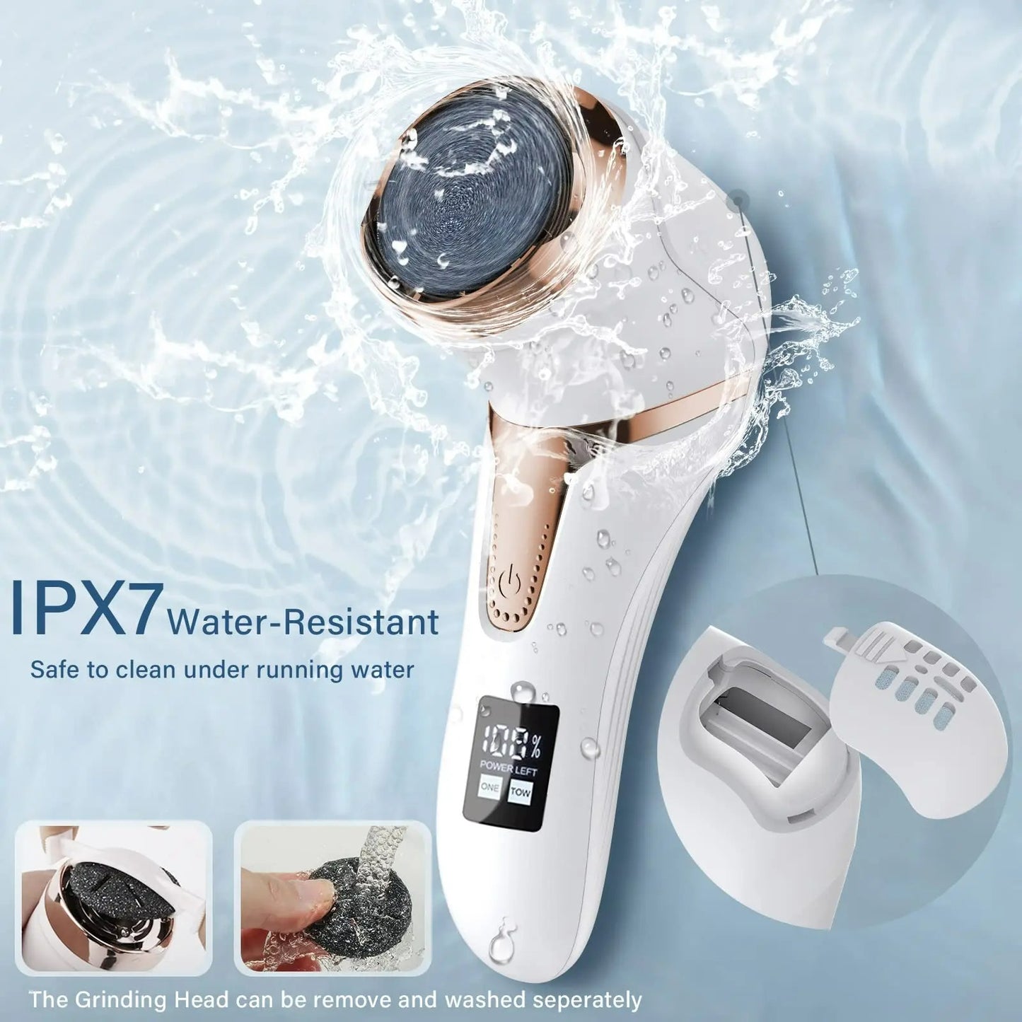 Portable Electric Callus Remover – Pedicure Waterproof Machine for Smooth Feet & Dead Skin Removal