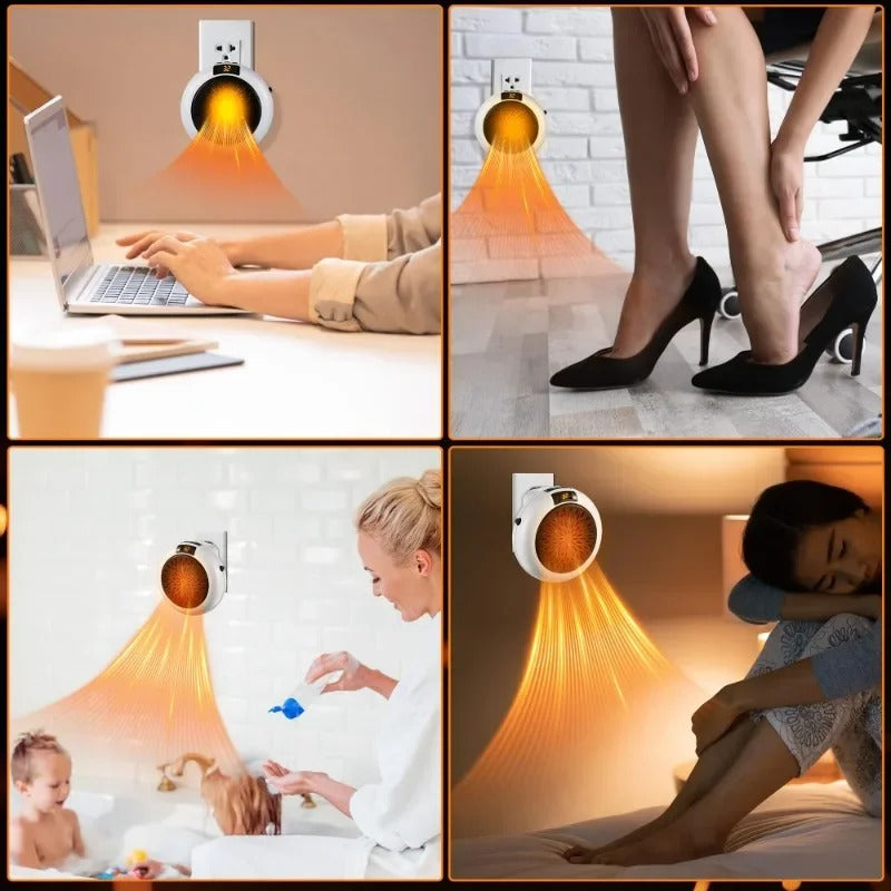 Mini Wall-Mounted Bathroom Heater | 3-Second Rapid PTC Ceramic Heat with Remote Control and Energy-Saving Timer