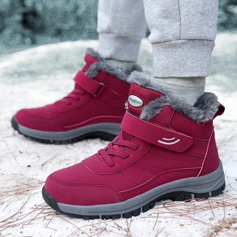 Women’s Waterproof Slip-On Snow Boots | Anti-Slip TPR Traction with Thermal Plush Lining and All-Terrain Wedge Support