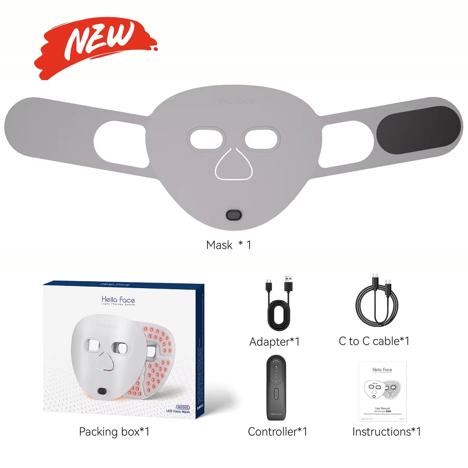 Ultra-Light 120g LED Phototherapy Mask | Deep Wrinkle Support for Aging Skin & Elderly Users