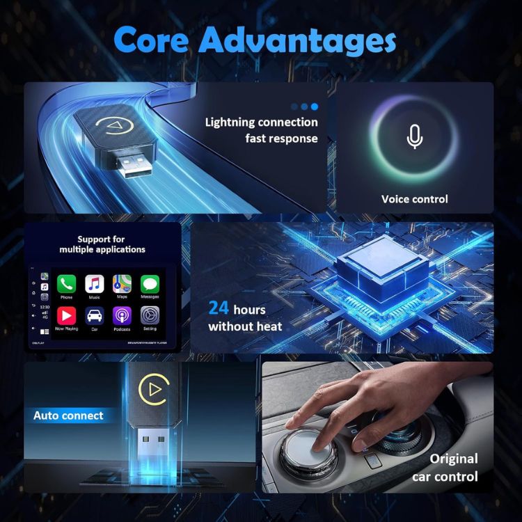Mini Wireless CarPlay Adapter | Fast Streaming, Compact Design & Compatible with 800+ Cars and All iPhones