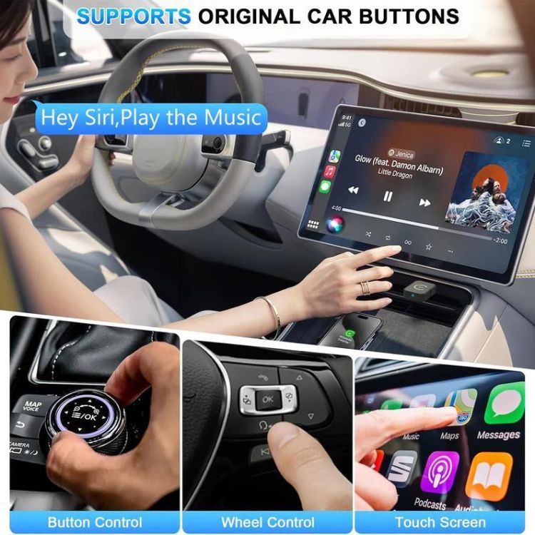 Mini Wireless CarPlay Adapter | Fast Streaming, Compact Design & Compatible with 800+ Cars and All iPhones
