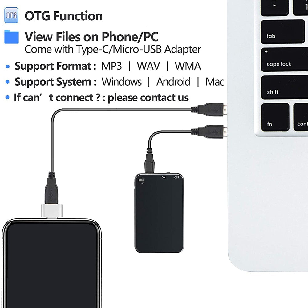 Voice Activated Mini Voice Recorder - Portable Digital Audio Recorder for Meetings, Lectures, and Interviews