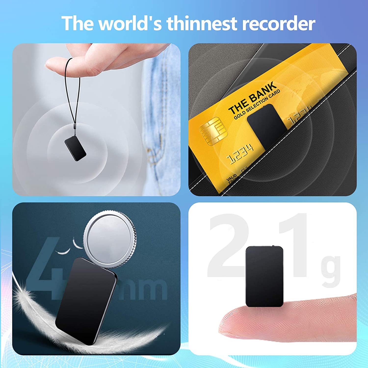 Voice Activated Mini Voice Recorder - Portable Digital Audio Recorder for Meetings, Lectures, and Interviews