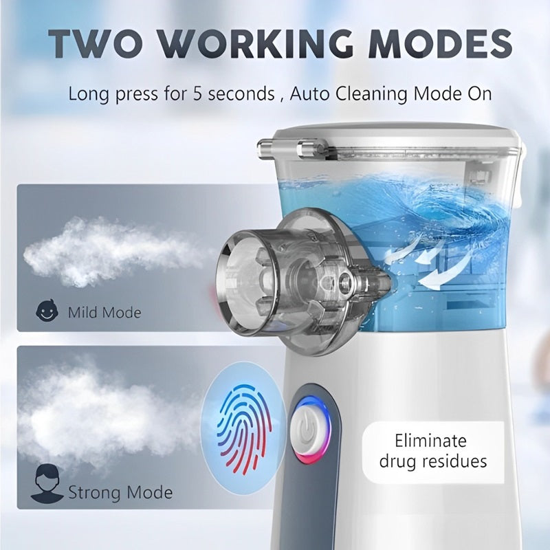 Portable Nebulizer for Adults and Kids | Rechargeable, Dual Modes & Ideal for Home and Travel Respiratory Relief