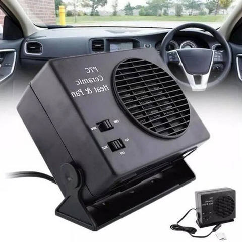 12V Ceramic Car Heater | 150W-300W, Portable with Heat & Fan Settings for Winter Use in All Vehicles