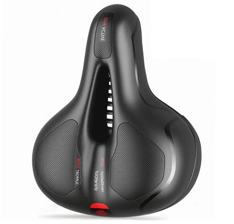 Shock Absorbing Mountain Bike Saddle | Comfortable, Breathable & Reflective for Long Rides and Night Safety