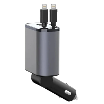 4-in-1 Fast Car Retractable Charger - Multi-Device Charging Solution