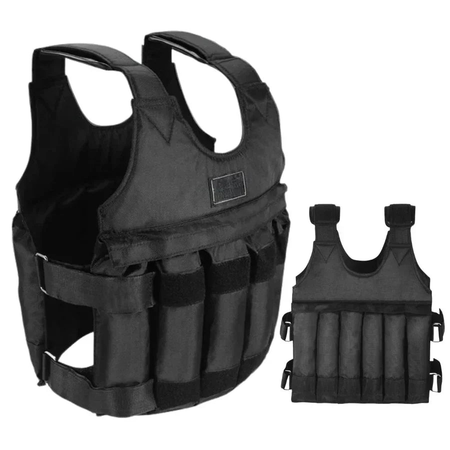 Adjustable 110 Pound Weighted Vest for Strength Training, Fitness, and Weightlifting Workouts