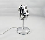 Retro Desktop Microphone | Classic 'Old School' Design with Clear Sound Quality for Home Recording & Streaming