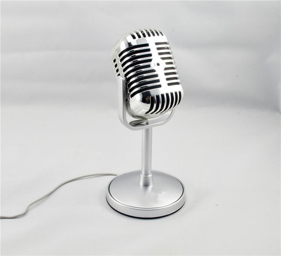 Retro Desktop Microphone | Classic 'Old School' Design with Clear Sound Quality for Home Recording & Streaming