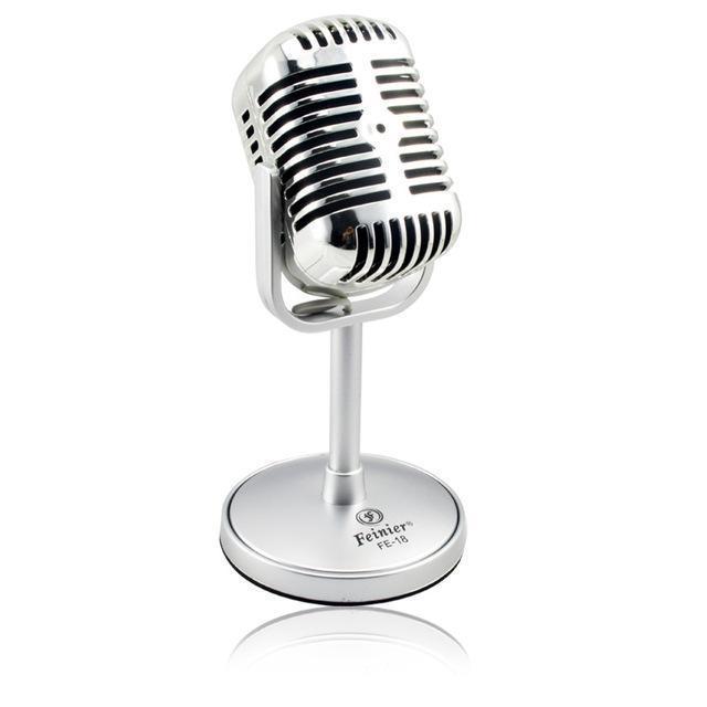 Retro Desktop Microphone | Classic 'Old School' Design with Clear Sound Quality for Home Recording & Streaming