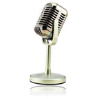 Retro Desktop Microphone | Classic 'Old School' Design with Clear Sound Quality for Home Recording & Streaming