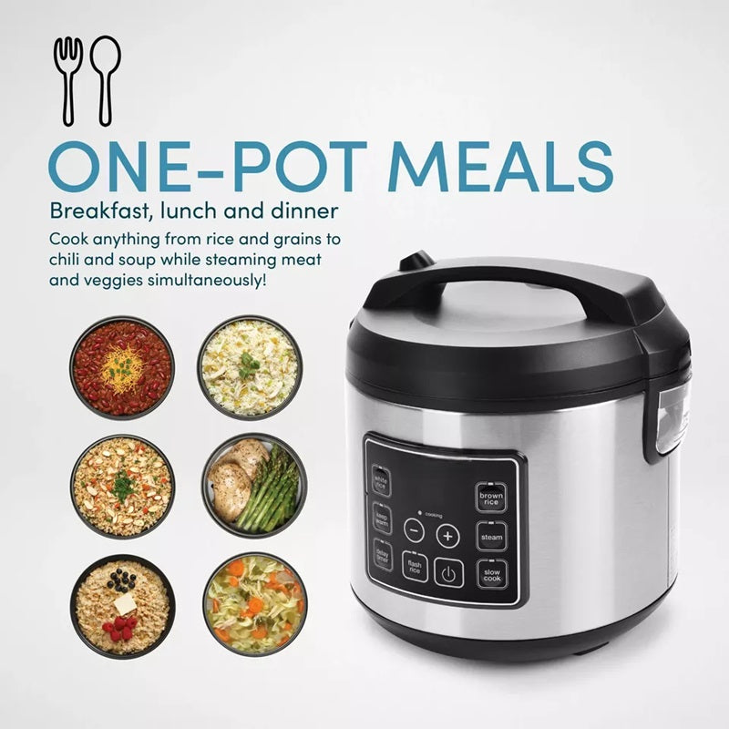 20-Cup Multifunctional Digital Rice Cooker | Stainless Steel, Non-Stick & Ideal for Families and Meal Prep