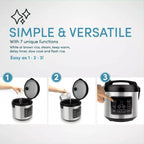 20-Cup Multifunctional Digital Rice Cooker | Stainless Steel, Non-Stick & Ideal for Families and Meal Prep