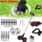 Cordless 3-in-1 Weed Wacker: Electric Grass Trimmer with Steel Blades & Wheels, Ideal for Tall Grass