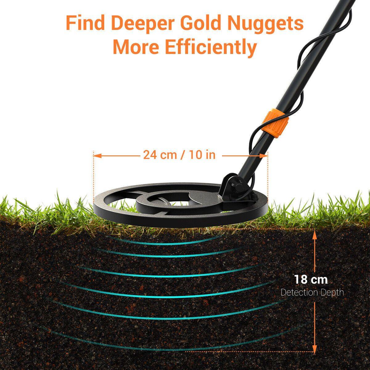Handheld Metal Detector | Waterproof, Adjustable Stem & High Sensitivity for Treasure Hunting and Beachcombing
