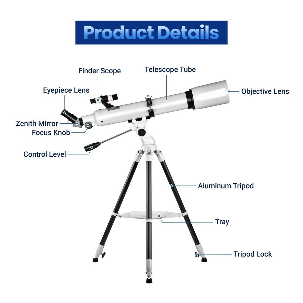 Professional Telescope 210X | 80mm Aperture, Star Tracking App & Adjustable Tripod for Beginners and Stargazing Enthusiasts
